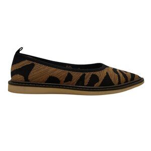 Louise Et Cie Women’s Brown/Black Zebra Print Pointed Toe Celete Flats Size 5.5M